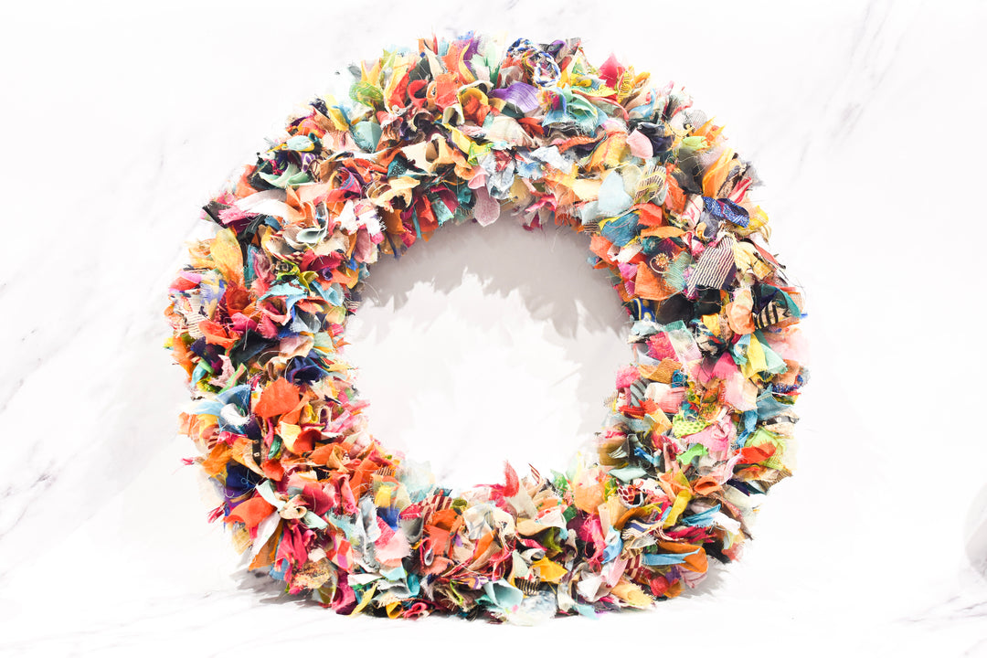 Recycled Sari Wreath Multicolour - Large