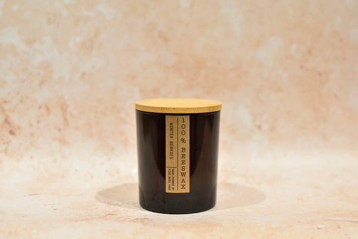 Pear Post Beeswax Candle In Glass Jar