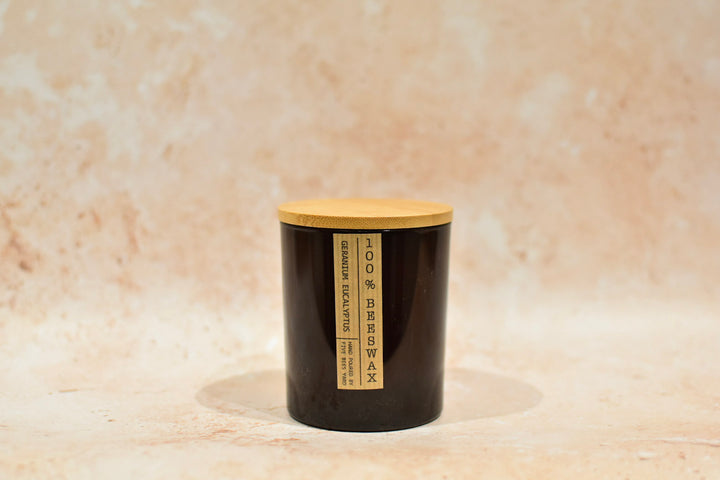 Pear Post Beeswax Candle In Glass Jar
