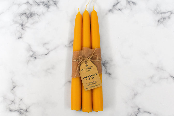 Beeswax Dinner Candles - Large Handmade Taper Candles