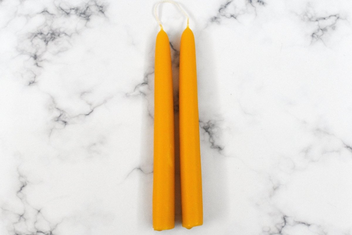 Beeswax Taper Candles, Pair