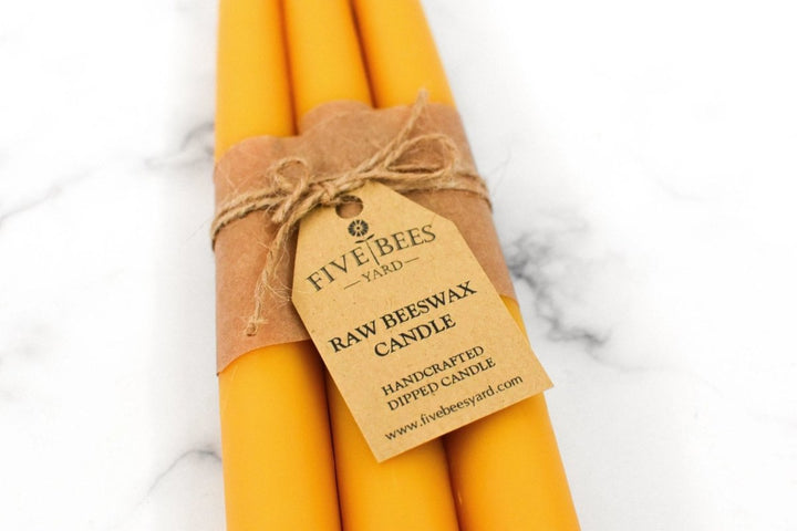 Beeswax Dinner Candles - Large Handmade Taper Candles