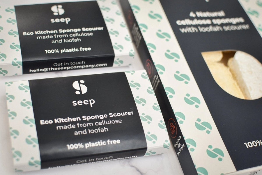 Compostable Sponge with Loofah Scourer by Seep