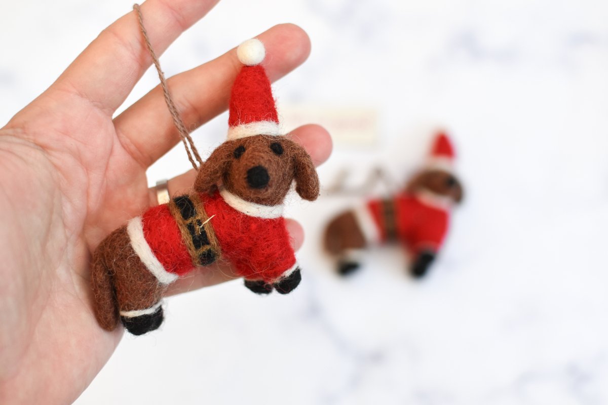 Felted Wool Christmas Hanging Decorations