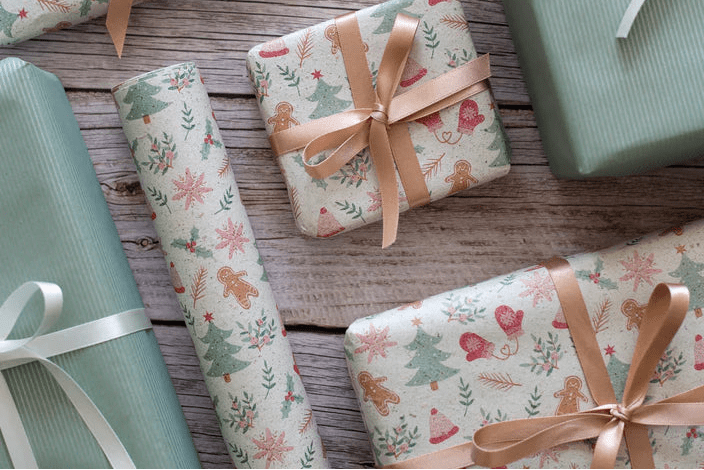 Festive Recycled Wrapping Paper - 5m Roll
