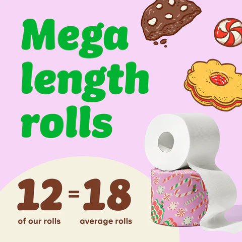 Festive Who Gives A Crap Bamboo Toilet Paper - 12 Rolls