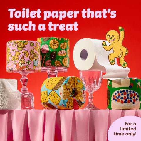 Festive Who Gives A Crap Bamboo Toilet Paper - 12 Rolls