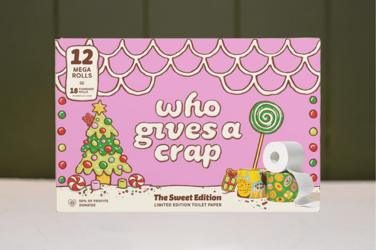 Festive Who Gives A Crap Bamboo Toilet Paper - 12 Rolls
