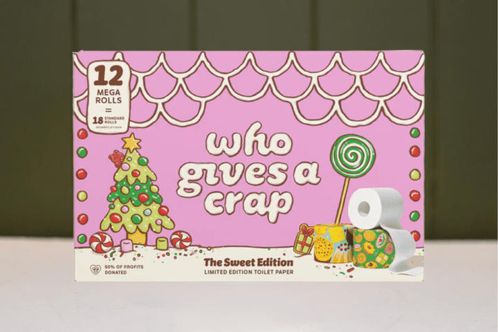 Festive Who Gives A Crap Bamboo Toilet Paper - 12 Rolls