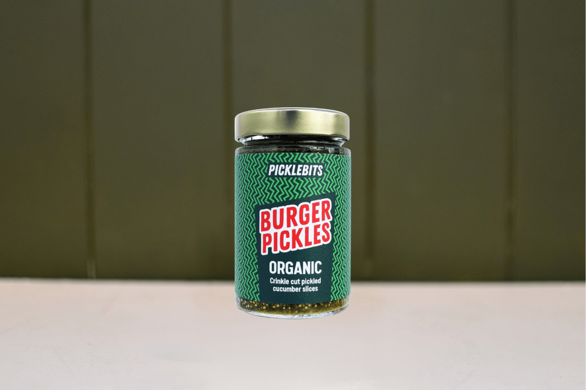Organic Burger Pickles - Dill & Garlic | Picklebits