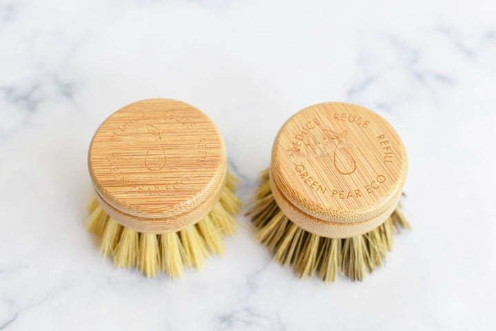 Replacement Bamboo Dish Brush Head Soft/Firm Bristles