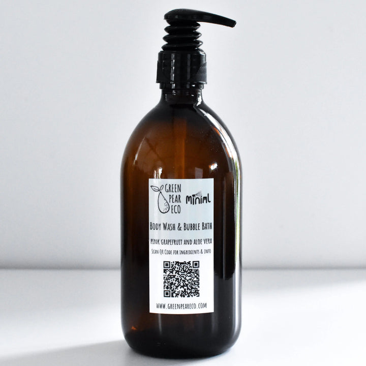 Plastic Free Body Wash & Bubble Bath with Bottle-Green Pear Eco