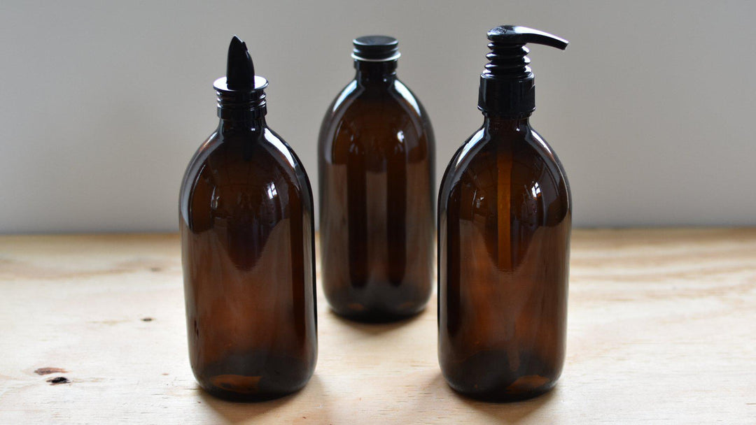Plastic Free Amber Glass Bottles-Green Pear Eco