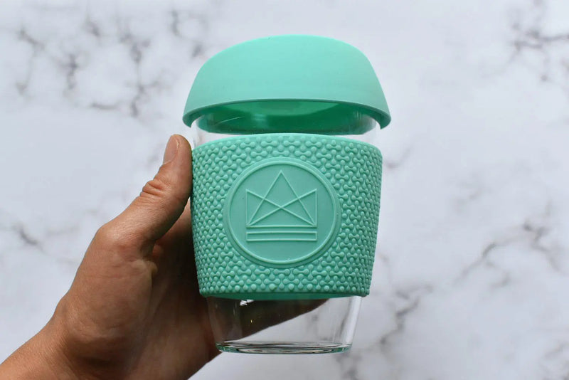 Plastic Free Reusable Glass Coffee Cup-Green Pear Eco