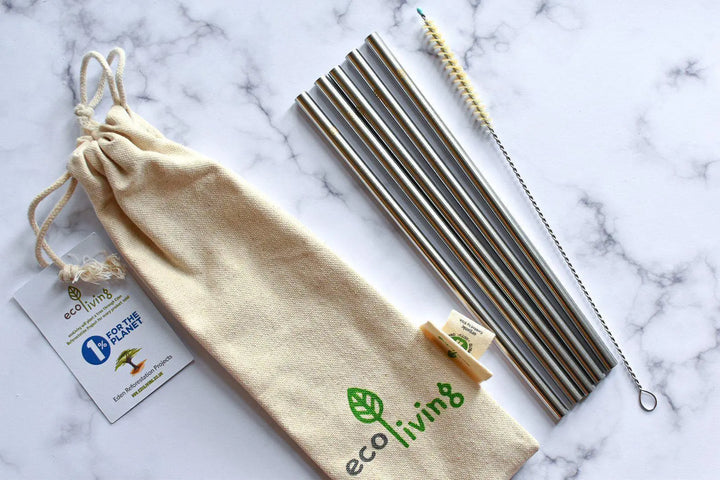 Plastic Free Steel Drinking Straws - 5 pack-Green Pear Eco