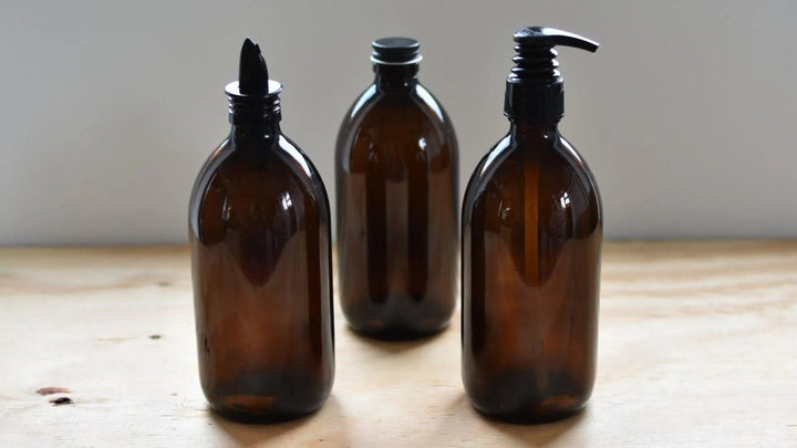 Empty Amber Glass Bottles